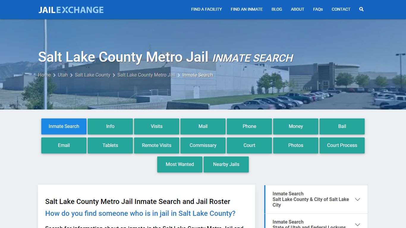 Inmate Search: Roster & Mugshots - Salt Lake County Metro Jail, UT